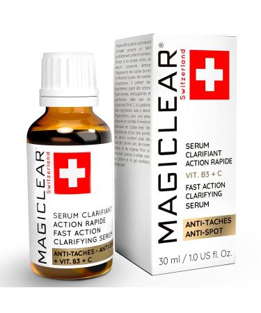 Luxury Dark spot remover for Face and Body Serum - Age spot corrector Acne scar - Anti aging - Bleaching Vitamin C organic Swiss brand Magiclear 30 ml