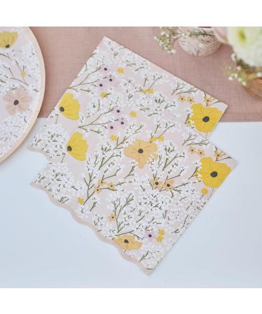 Ginger RayPink Floral Print Luncheon Napkins Party Tableware 16 Pack Floral Napkins