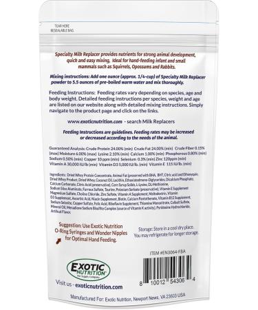 Exotic Nutrition Baby Squirrel Nursing Set - Milk Replacer & Feeding Syringes for International Shipping - Buy Online on GoSupps.com