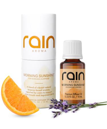 Rain Aroma - Morning Sunshine Premium Diffuser Oil for Alertness Refresh & Relax with Aromatherapy Diffuser Oils Office/Home Fragrance Essentials Crafted from Botanical Essential Oils 0.33 fl oz