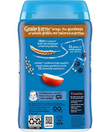 Buy Gerber Lil' Bits Whole Wheat Cereal - Apple Blueberry | 8+ Months | 8 oz (227 g) - Buy Online on GoSupps.com