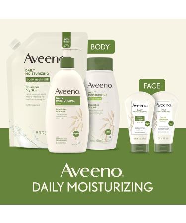 Aveeno Daily Moisturizing Body Wash with Soothing Oat Creamy Shower Gel Soap-Free and Dye-Free Light Fragrance 12 fl. oz - Buy Online on GoSupps.com