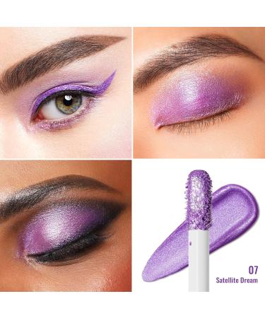 Oulac Liquid Glitter Eyeshadow Shimmer Eyeshadow Metallic Purple Eyeshadow Liquid Eyeliner with Fine Sparkle Blendable Sparkly Eye Make-up Crease Resisatnt Vegan 5.4g Satellite Dream (07) - Buy Online on GoSupps.com