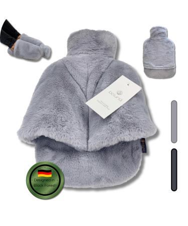 Belund. Premium Foot warmers Heat bottle with an extra thick plush cover on both sides 2 in 1 bed bottle and foot heat bottle - foot warmer without electricity - super fluffy hot water bottle - color: light gray - Buy Online on GoSupps.com