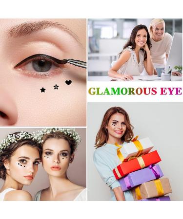 QIUFSSE 6pcs Double-headed Liquid Eyeliner Stamp Set for Women - Waterproof, Smudgeproof, Long Lasting - Love Flowers Moon Stars Smiley Triangles - Buy Online on GoSupps.com