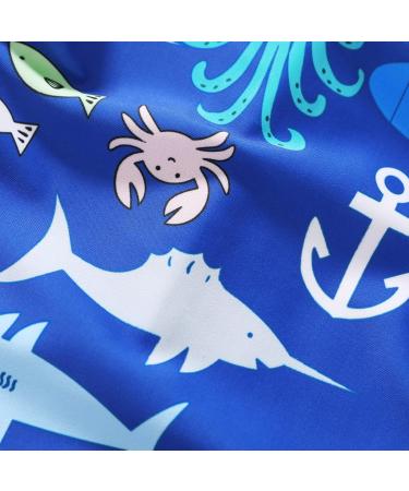 HAPPYMA Newborn Baby Boys Swimsuit - Blue Cartoon Fish Print Bodysuit 0-3 Months - Buy Online on GoSupps.com