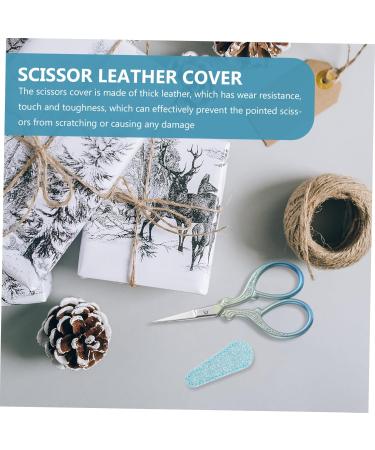 Beavorty 2-Piece Leather Scissor Set with Holster | Durable PU Sheath & Green Scissor Cover for Office & Sewing - Buy Online on GoSupps.com