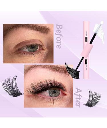 Newcally DIY Eyelash Extensions Kit Cluster Lashes 108 Pcs C D Curl Individual Lashes Natural Strips 8-16mm - Home Lash Extension Kit - Buy Online on GoSupps.com