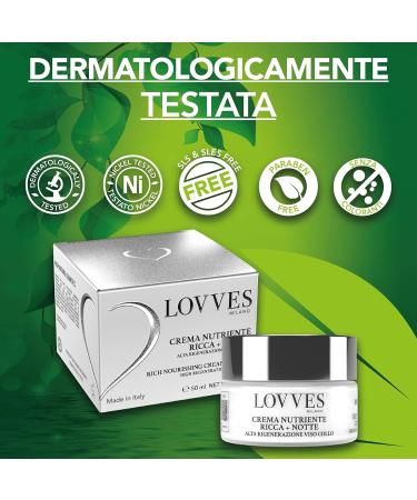 LOVVES Rich Nourishing Face Cream For Day and Night High Quality Natural Cosmetics AntiWrinkle Promotes Collagen Production Moisturizing Regenerating Face and Neck 50 ml - Buy Online on GoSupps.com