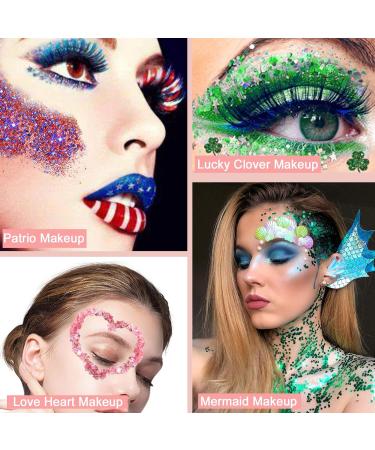Buy Boko 50ML Patriotic Body Glitter Gel - Red White & Blue Chunky Makeup for Face Hair & Body | Perfect for 4th of July Olympics & Rave Parties - Buy Online on GoSupps.com