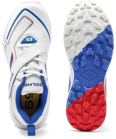 SOLM8 Men's Cricket Shoes - Rubber Spikes, All Round Performance Footwear (Blue/Red) - Size 11 - Buy Online on GoSupps.com