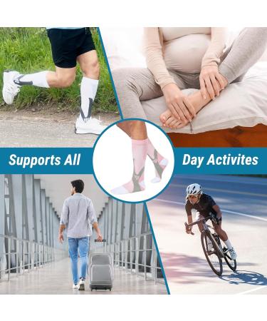 360 RELIEF Copper Compression Socks - Women & Men | Graduated Fit for Running Nurses Flight Travel | Pink, L-XL - Buy Online on GoSupps.com