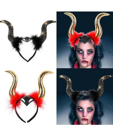 amangul Soft Devil Cool Headband Horn Animal Horn Hair Hoop for Kids Shows Overwhelming Animal Hairbands Cartoon Costume(Pattern Gold) - Buy Online on GoSupps.com