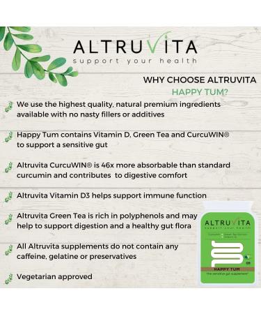 Altruvita Happy Tum | Vitamin D3, Curcumin & Green Tea | Immune Support | 60 Capsules - Buy Online on GoSupps.com