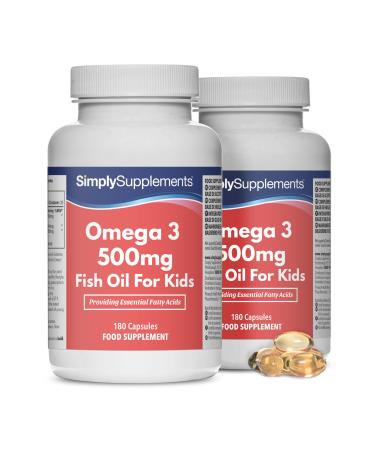 Omega 3 for Children 500mg - for children aged 4-15 years - 360 capsules - Supply for up to 1 year - SimplySupplements