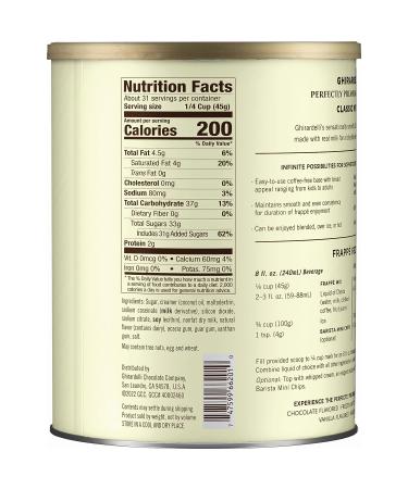Ghirardelli Classic White Premium Frapp Mix 3.12 lb Can + Barista Spoon - Buy Online on GoSupps.com