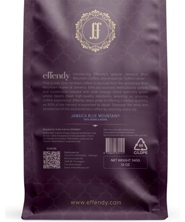 Effendy Jamaica Blue Mountain Coffee Beans - 340g (12oz) - Blue Baron Estate - Certified Grade 1 - Whole Bean - Medium Roast - Bag - Buy Online on GoSupps.com