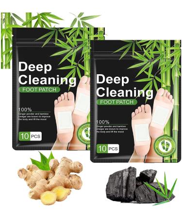 20PCS Foot Pads Soothing Cleansing Foot Patches with Bamboo Vinegar and Ginger Powder for Better Sleep and Anti-Stress Relief Foot and Body Care