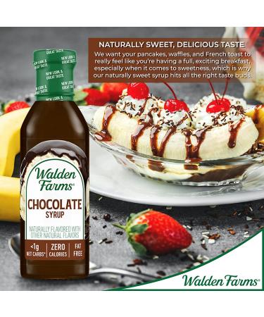 Walden Farms Chocolate Syrup 12 oz - 0g Net Carbs, Keto Friendly, Non-Dairy, Gluten and Sugar Free - Sweet & Delicious for Pancakes, Waffles, French Toast - 6 Pack - Buy Online on GoSupps.com