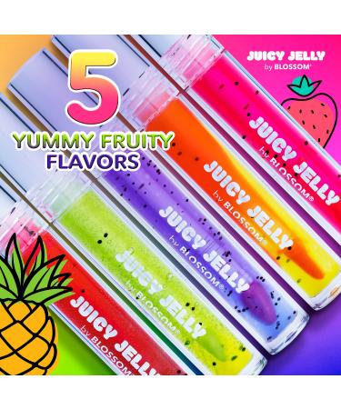 Blossom Lip Gloss Juicy Jelly Moisturizing Fruit Flavored Nourishing High Shine Lip Oil with Doe Foot Wand Applicator 0.09oz Grape - Buy Online on GoSupps.com