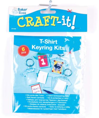 Baker Ross ET1242 Jersey Keyrings - DIY Craft Projects Pack of 6 | White 5 cm | International Shipping Available - Buy Online on GoSupps.com
