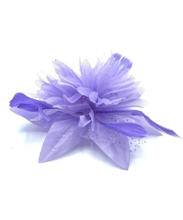Feather Comb Fascinator - Lilac Hair Piece for Women, Wedding, Ascot Races, Christening - Buy Online on GoSupps.com