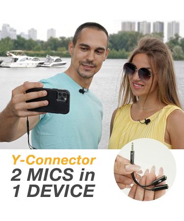 PowerDeWise Dual Lavalier Clip-On Microphones Set - Professional Grade Lapel Mics for Interviews - Compatible with iPhone, Android, Camera - Noise Cancelling 3.5mm Mic for Blogging and Video Recording - Buy Online on GoSupps.com