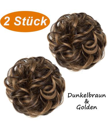 Jjstar 2-Piece Hair Part & Rubber Band Set Perfect Dutt Hair Ties for Messy Buns & Updos in Dark Brown & Golden for Women & Girls - Buy Online on GoSupps.com