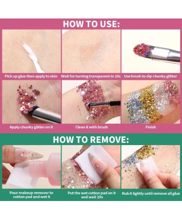 Teenitor Body Glitter Set with Skin Glue - Face Glitter Makeup, Face Gems & Rhinestones - Iridescent White Glitter for Women - Buy Online on GoSupps.com