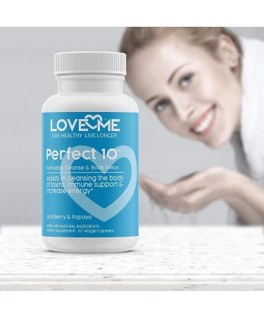 Love Me Nutrition Perfect 10 Cleanse & Body Detox with Acai Berry & Papaya - 60 Vegi Caps | Weight Loss & Anti-Aging | Natural Ingredients - Buy Online on GoSupps.com