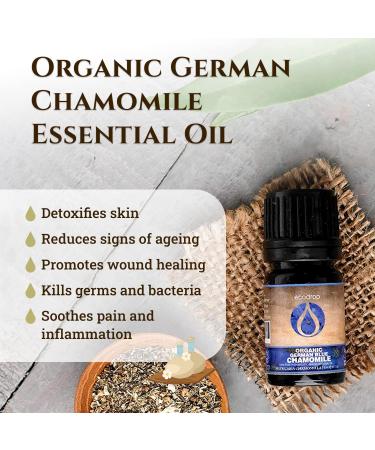 Ecodrop German Chamomile Essential Oil 5ml - 100% Natural Therapeutic Grade Matricaria Chamomilla Oil | Organic Aromatherapy for Relaxation & Skincare - Buy Online on GoSupps.com