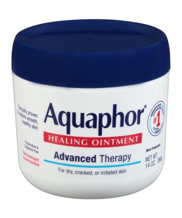 Aquaphor Healing Ointment Moisturizing Skin Protectant for Dry Cracked Hands Heels and Elbows Use After Hand Washing Oz Jar bA Fragrance Free 14 Ounce (1 Box)