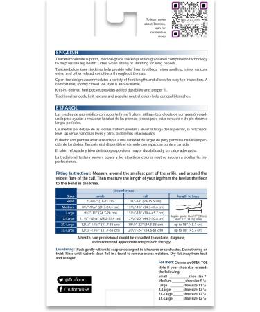 Truform 15-20 mmHg Compression Stockings for Men and Women - Knee High Open Toe - Beige, Large - 1 Pair - Buy Online on GoSupps.com