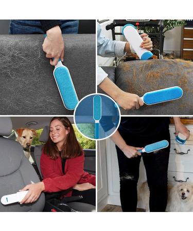 Improved Lint Brush Set with Cleaning Station & Pet Gloves - Effective Animal Hair Remover for Sofa Upholstery & Textiles - 2 Pieces Blue - Buy Online on GoSupps.com
