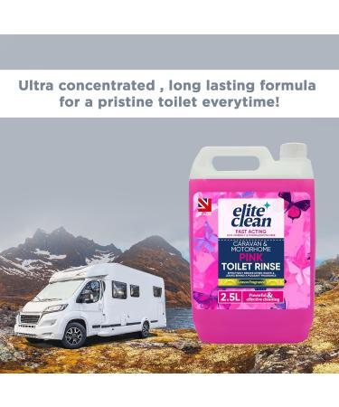 Elite Clean Caravan and Motorhome Toilet Cleaner | 2.5L Blue | Chemical Cleaning Fluid | 2.5L Pink Rinse Fluid Solution Cleaner | Motorhomes | Eco-Friendly | Formaldehyde Free - Buy Online on GoSupps.com