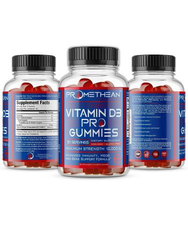 Extra Strength Vitamin D Gummies 10000 IU - High Absorption Chewable for Adults & Kids - Peach & Strawberry Flavor - Immunity & Bone Support - Buy Online on GoSupps.com