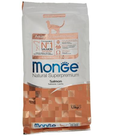 Monge Natural Superpremium Adult - Dry Cat Food with Salmon 1.5 kg