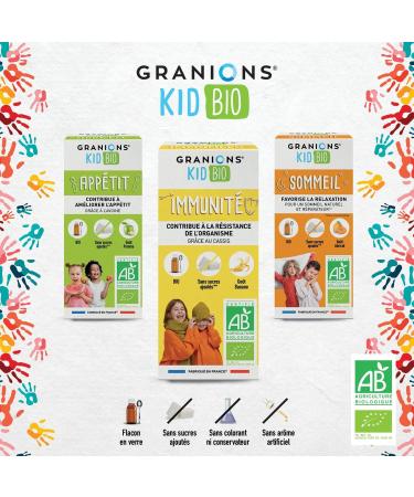 GRANIONS KID BIO IMMUNITY - Certified Organic - Banana Flavor - Stimulates the body's resistance - Natural formula based on agave syrup - From an early age - Bottle 125 ml - Made in France - Buy Online on GoSupps.com