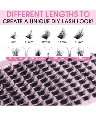 180PCS Wispy 3D Cluster Lashes | Fluffy Volume Eyelash Extensions | Faux Mink Individual False Eyelashes (8-16mm Mixed - Buy Online on GoSupps.com
