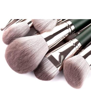 14-Piece Green Makeup Brush Set | Large Powder Highlighter Eyeshadow & Foundation Brushes for Flawless Contour - Buy Online on GoSupps.com