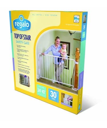 Regalo 2-in-1 Wall Mounted Baby Gate | Stairway & Hallway | Banister & Wall Kit | 43 Inch - Buy Online on GoSupps.com