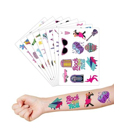 50s Temporary Tattoos (96PCS) - Birthday Party Decorations & Favors for Fans | Women, Men, Boys, Girls | School Prizes & Gifts - Buy Online on GoSupps.com
