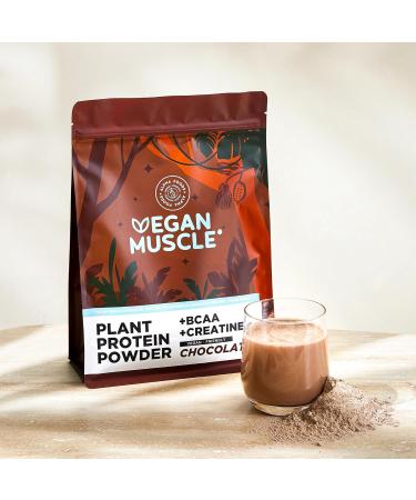 Alpha Foods Vegan Protein Powder with Creatine - 21g Protein BCAA - Chocolate - 600g for Optimal Muscle Growth and Recovery - Buy Online on GoSupps.com