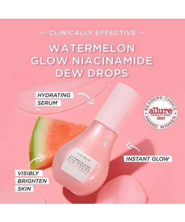 Glow Recipe Makeup Prep Trio - Strawberry BHA Pore Smooth Blur Drops (30ml) - Guava Vitamin C Bright-Eye Cream (15ml) + Watermelon Glow Niacinimide Dew Drops (40ml) - Vegan Skincare for Glowing Skin - Buy Online on GoSupps.com
