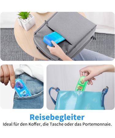 7-Day Tablet Organizer Box - Portable Pill Dose Case with 14 Compartments - Ideal for Medications on the Go - Blue - Buy Online on GoSupps.com