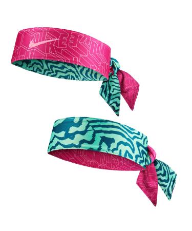 Nike Dri-Fit Head Tie Reversible Printed Fireberry/Tropical Twist/Sunset Pulse One Size (Youth)