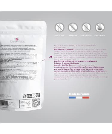 DIETI NATURA - Hyaluronic Acid - Anti-Aging Action - Firm & Plumped Skin - With Marine Collagen & Vitamin C & E - Non-GMO & Gluten Free - Made in France - 90 Capsules - 300mg - Buy Online on GoSupps.com