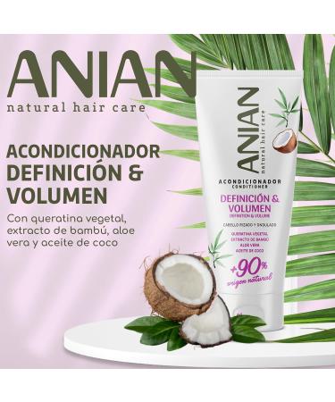 ANIAN - Definition and Volume Conditioner 250 ml for curly and wavy hair facilitates styling and prevents pulling controls frizz with keratin coconut oil and aloe - Buy Online on GoSupps.com