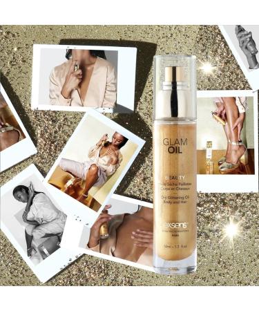 Exsens Glam Oil Gold Shimmer Body Luminizer - Hydrating Skin Illuminator (50ml) | Vegan, Cruelty-Free & Eco-Friendly - Buy Online on GoSupps.com