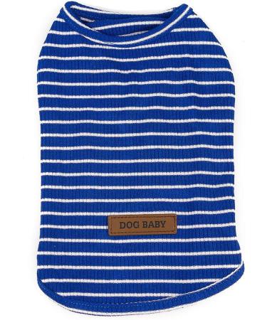 Buy Cute Striped Pet Sweater for Small Dogs - Stylish Puppy Clothes in Pink Red Blue Gray | Ideal for 1.2-9.0 kg Dogs - International Shipping - Buy Online on GoSupps.com